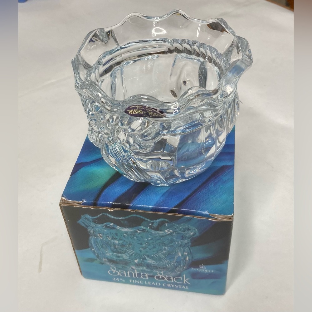 St. George Fine Lead Crystal Santa’s Sack Candy Dish